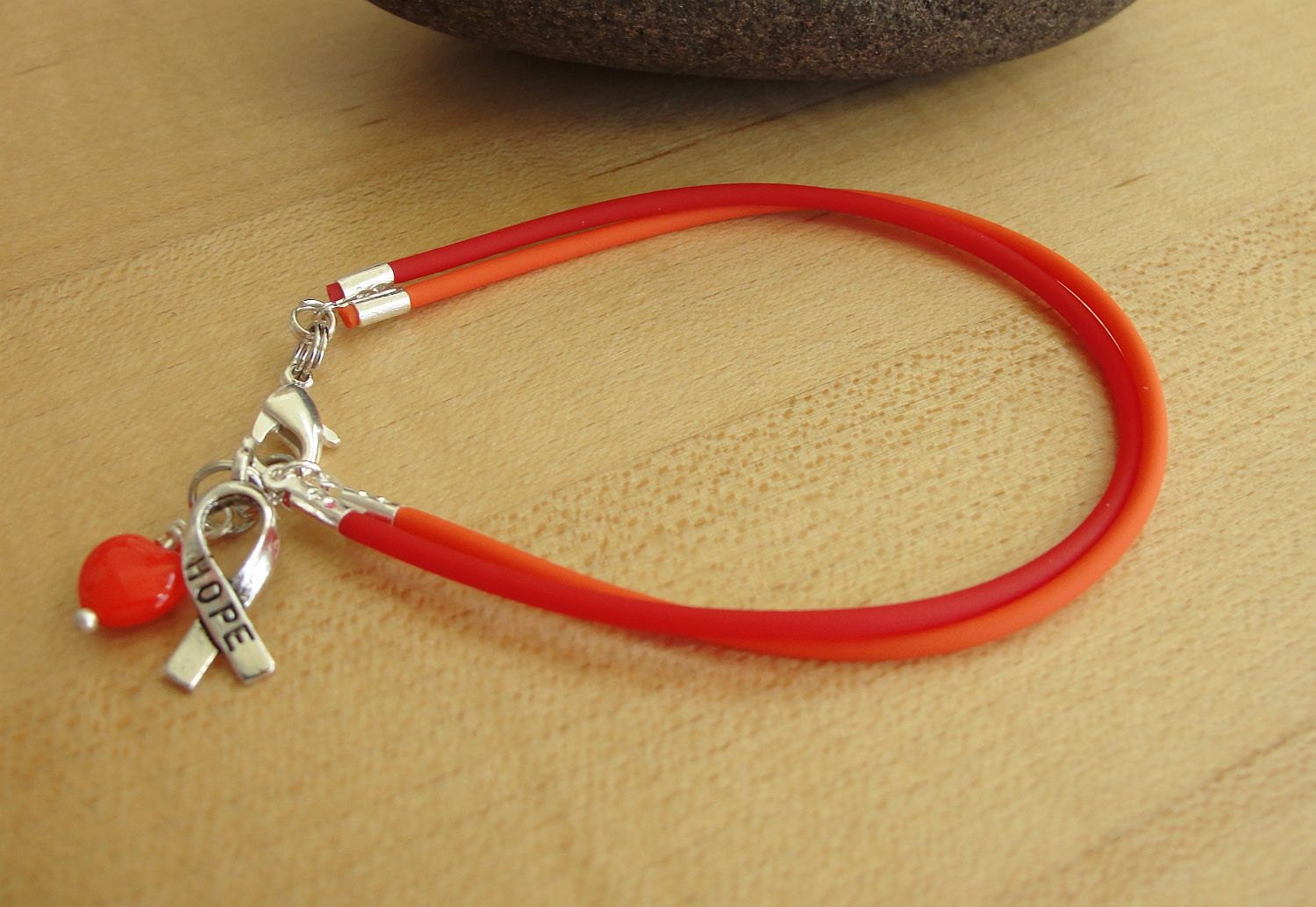 Orange and Red Awareness Bracelet Rubber Myeloproliferative