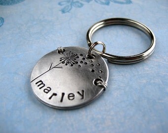 Unique Pet Id Tag - Handmade - Hand stamped Aluminum Pet Tag - Small Breed Dog - Cat Tag - Aluminum Backer - Wire Wrap