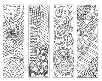 Zendoodle PDF Bookmarks to Print Zentangle Inspired