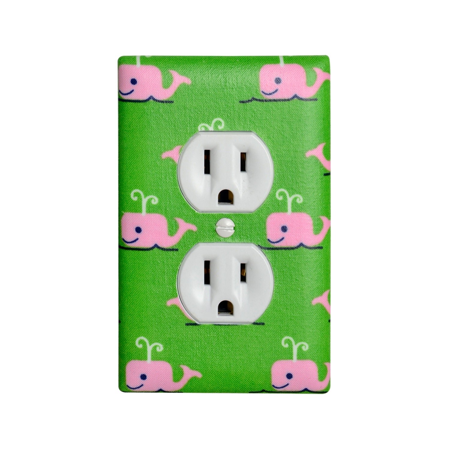 Whale Light Switch Plate & Outlet Cover / Boy Girl Baby