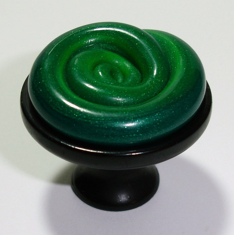 Spiral Knobs in Emerald Green by by OutrageousKnobs