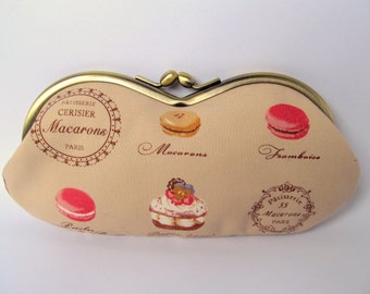 Paris Macaron Eyeglass Case - Sunglass Case - Eye Glass Case - Glasses Case - Sunglasses Case - Soft Eyeglass Case