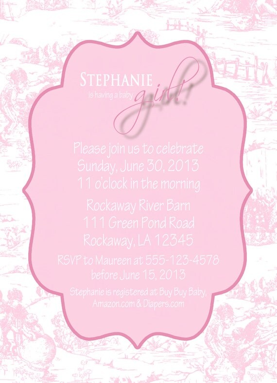 Vintage Toile Baby Shower Printable Invitation Il_570xn