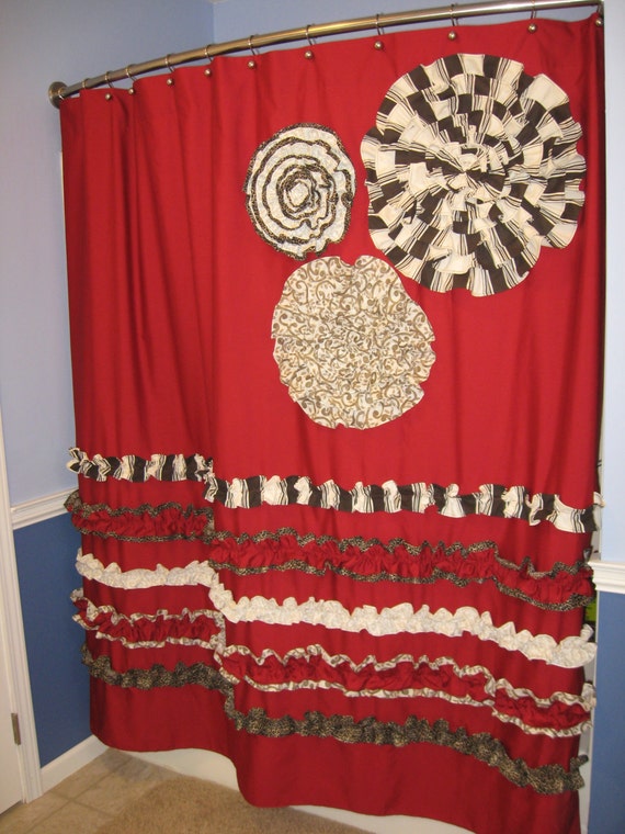 Shower Curtain Custom Made Designer Fabric by CountryRuffles