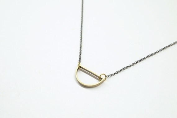 Everyday Necklace : Minimalist Necklace A Simple Brass