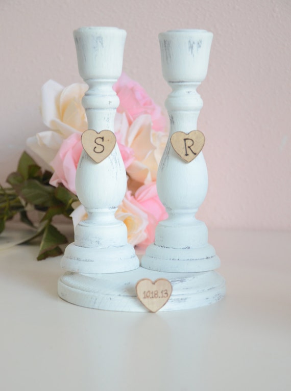 Set of 3 personalized wedding unity candle holders