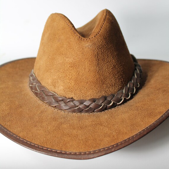 Vintage Leather Cowboy Hat handmade by San Zeno in CA