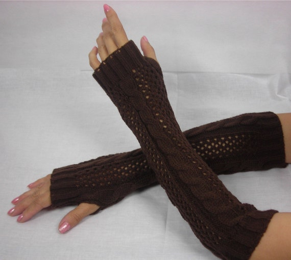 Knitted arm warmers Cable knit Arm Warmers by MyArtAndFashion
