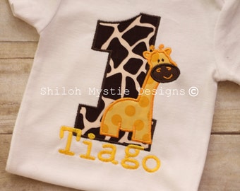 giraffe birthday shirt