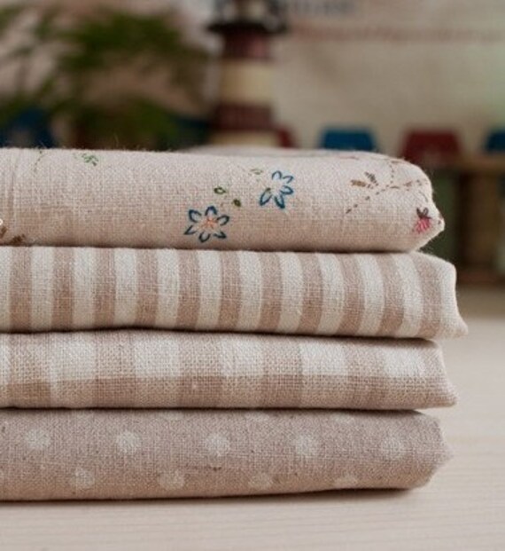 Cotton Linen Fabric Cloth DIY Cloth Art Manual Cloth Brown