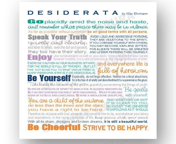 Desiderata Poem by Max Ehrmann Best Selling Print by GooStudio