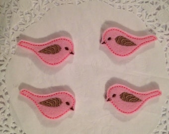 AdorablePink Felt Bird Mini applique felt-set of 4