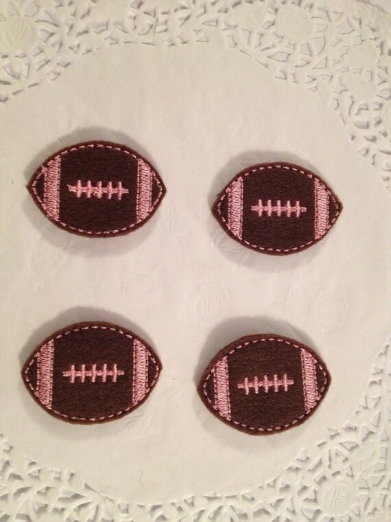 Items similar to Brown and Pink Felt Football Appliqueset of 4 on Etsy