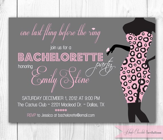 Bachelorette Invitation. Last fling before the ring. DIY Printable Bachelorette Party Invitation. Il_570xn