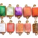 24 kt. Gold Plated Druzy Bezel Connectors findings , fine druzy gem stone Findings connectors , gold plated colour druzy findings