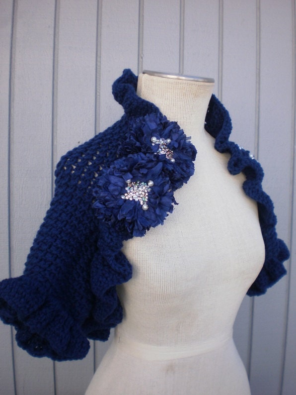 navy blue wedding shawl
