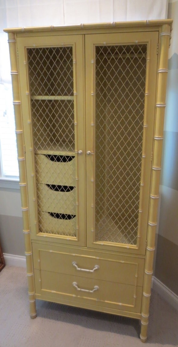 Items similar to Faux Bamboo Armoire by Thomasville on Etsy