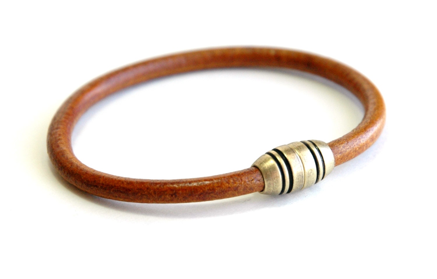 Men's leather bracelet Magnetic clasp by JillianDesigns4u on Etsy