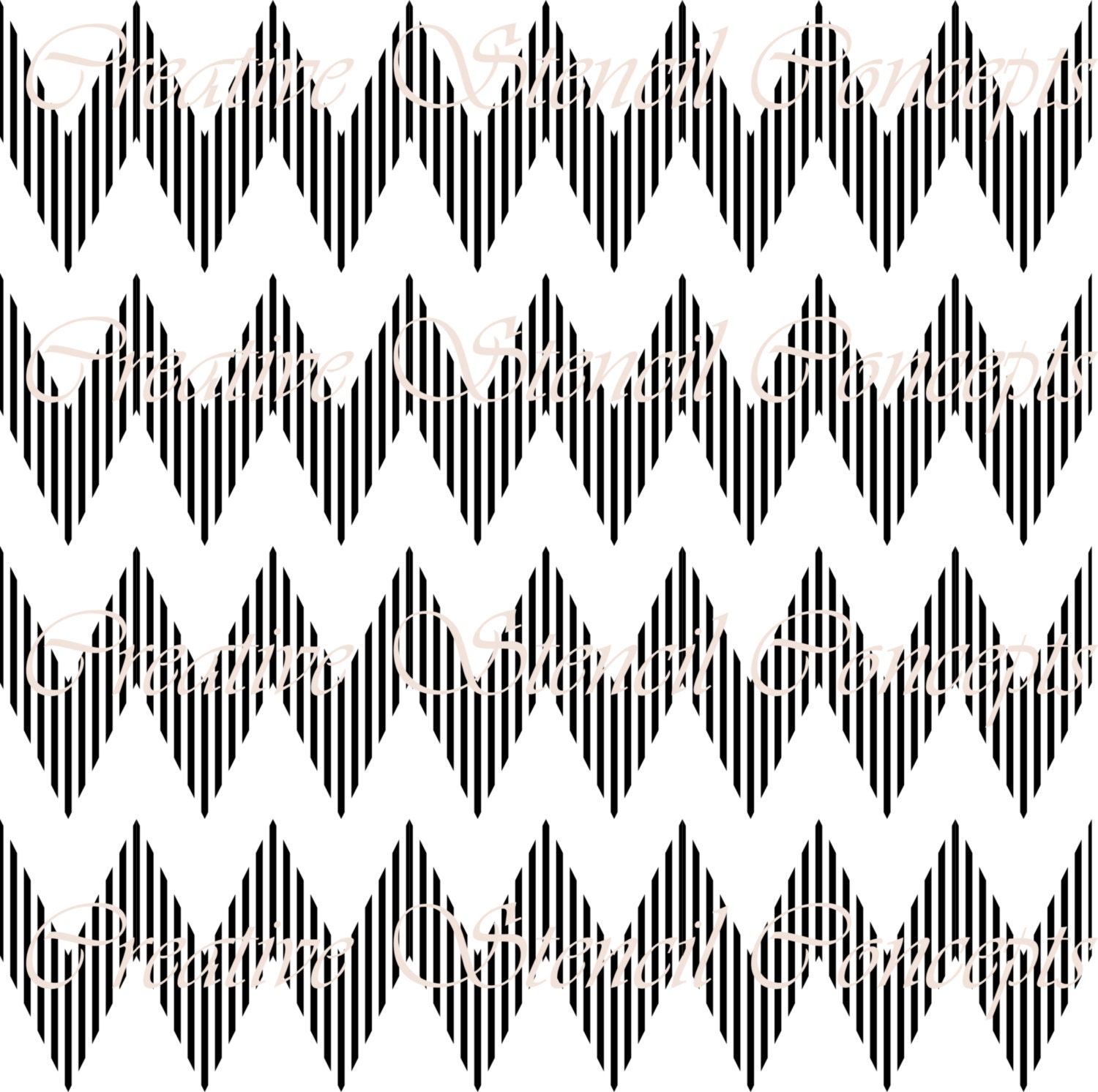 Striped Chevron Decorative Stencil MULTIPLE by CreativeStencils