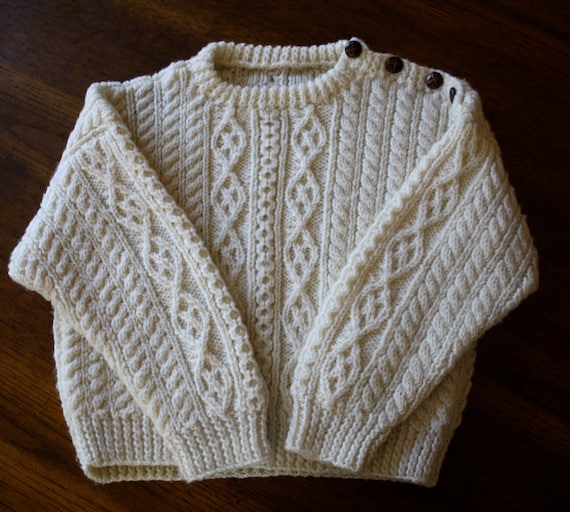 Vintage handknit fisherman knit sweater / hand by bondplacevintage