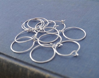100 pcs Silver Wine Charm Hoops Earring Wires 25 x 20mm (SF739)