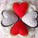 Valentine's Day: Set of 4 Tea Time Heart Felt Cookies in Red, Tea Party, Tea Time, Kids, Play Food