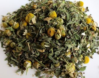 Mother-To-Be Organic Nausea Remedy 3oz Herbal Tea: Stomach Soothing Blend of Mint & Chamomile Maternity Loose/ Bags Nausea Morning Sickness