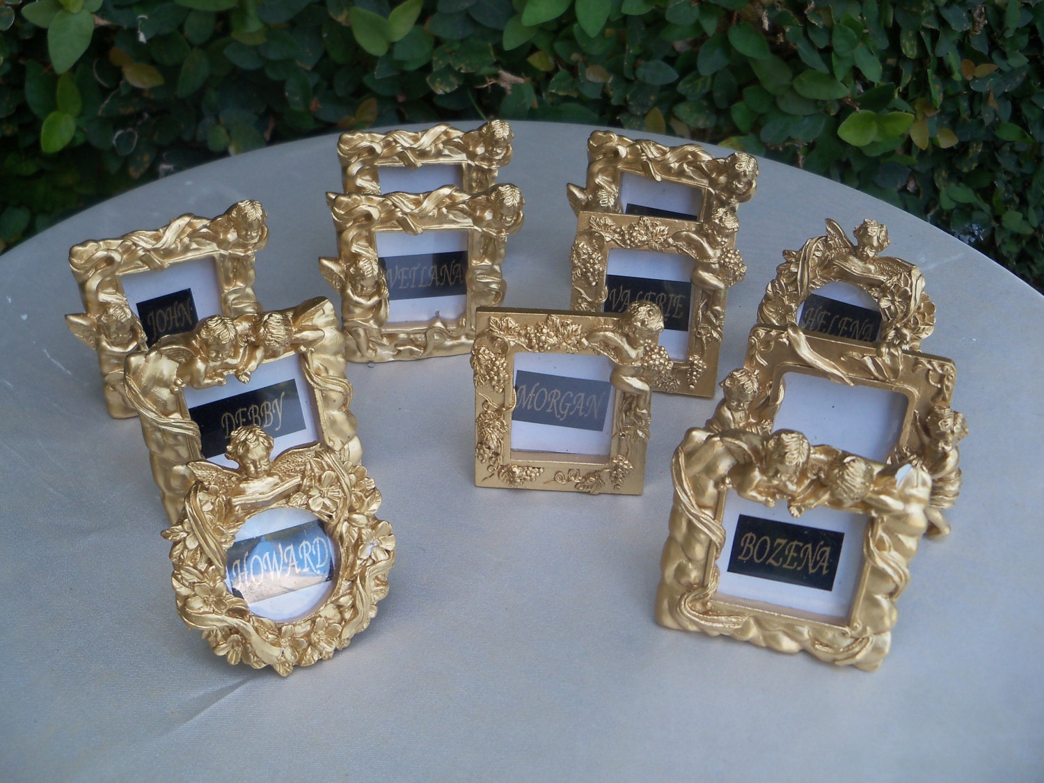 Wedding Gold Frames / Wedding Table Number or by JumbledBrains