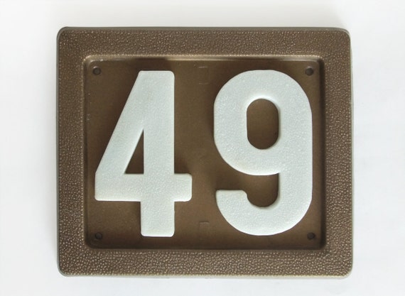 Vintage Home Address Plastic Number Sign 49 House Number