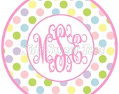 spring polka dot monogram- personalized - digital image Il_170x135