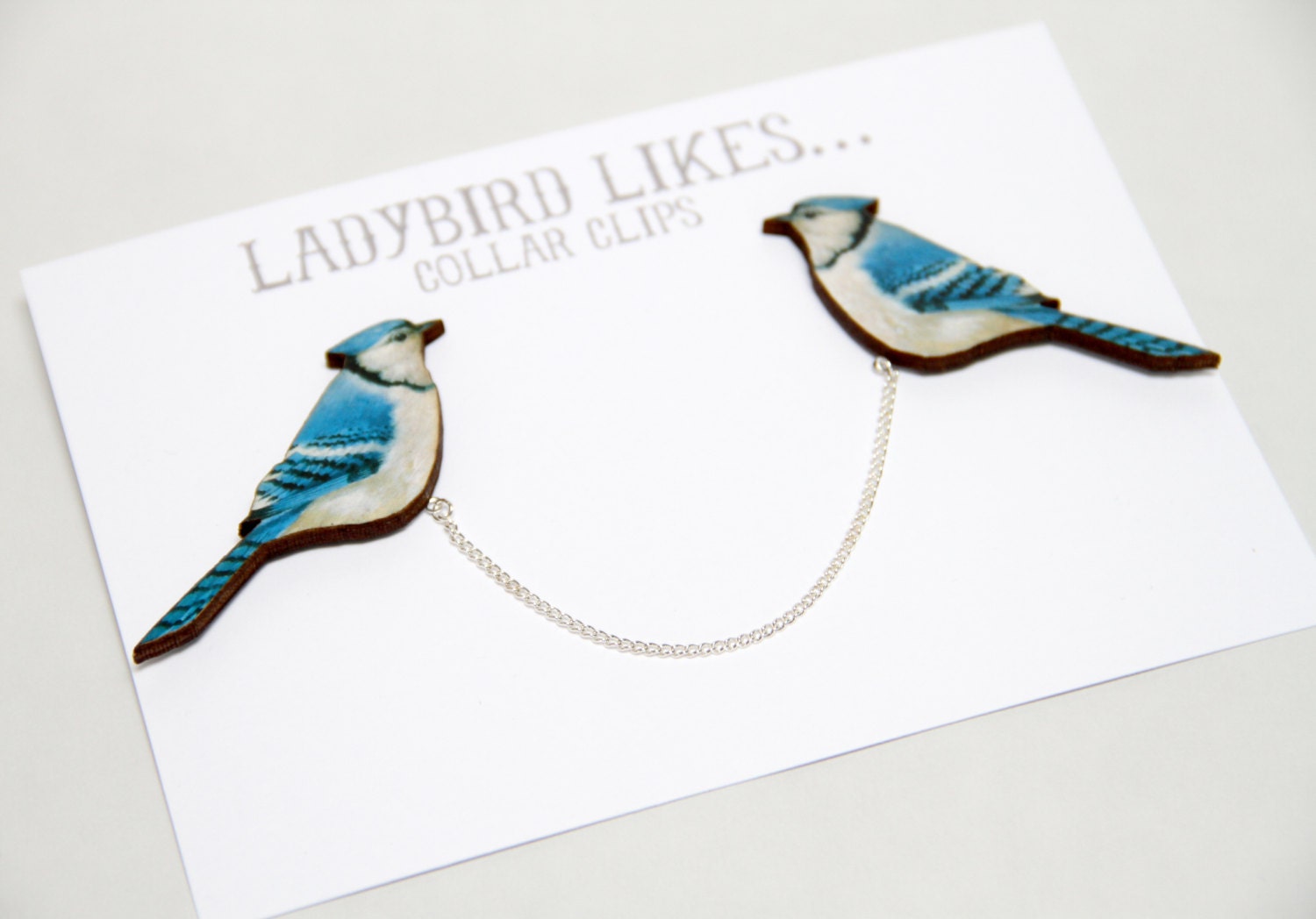 Bird Wooden Collar Clips