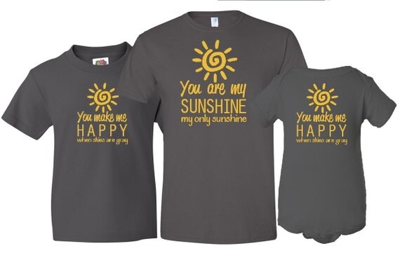 Download You Are My Sunshine Mother Son Daughter T-Shirt Bodysuit Three