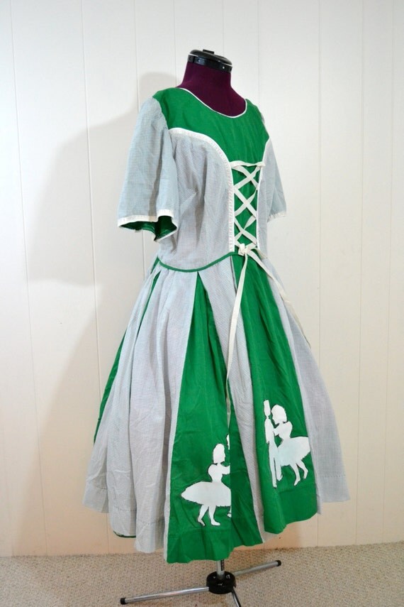 Vintage Plus Size Square Dancing Dress with Full Skirt size