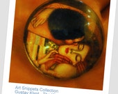SnazLondon 22g Glass Cabochon Pendant Art Snippets Collection Gustav Klimt The Kiss  One-of-a-kind Unique