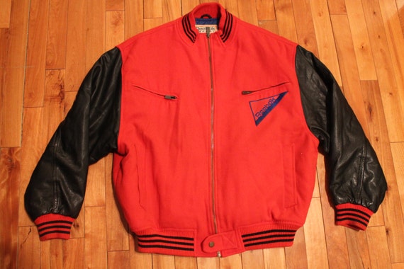 RARE 90s Reebok Varsity Jacket /// letterman style coat