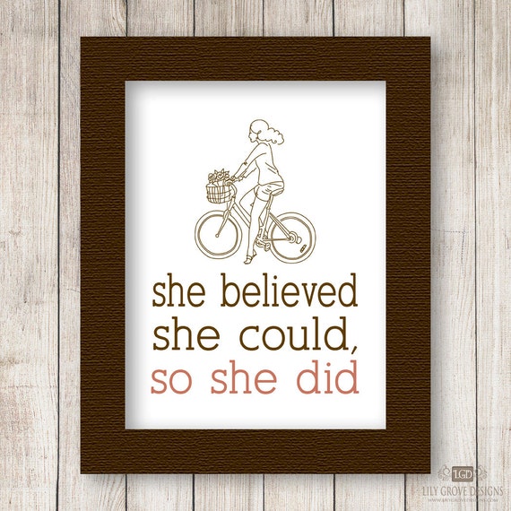 Download Items similar to She Believed She Could So She Did 1 Wall ...