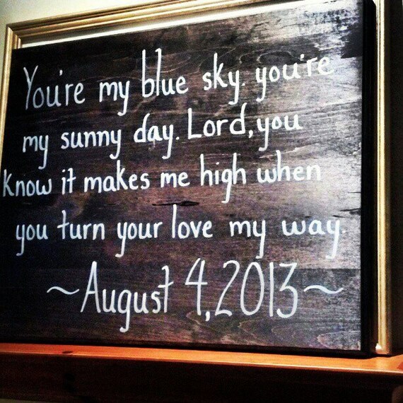 Items similar to Personalized Song Lyric Wood Sign on Etsy