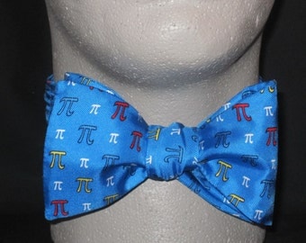 BOW TIE Blue Pi SILK bowtie 3.14 Mathematics Mathematician Freestyle Self Tie Engineer Math Physics Physicist PhD Doctor