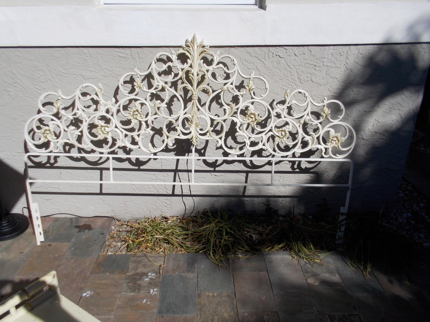 Decorative vintage Hollywood regency iron headboard Reserved