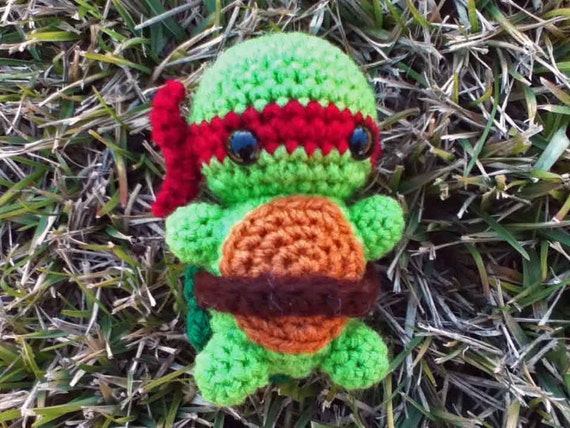 ALL 4 TMNT amigurumi plushies: Leonardo Michelangelo