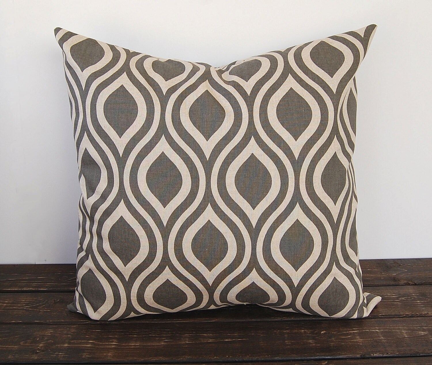 Gray Pillow cover 20 x 20 one gray and beige by ThePillowPeople