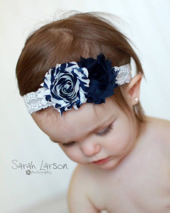 navy blue headband..baby girl headbands..girls navy