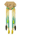 Handmade Turquoise Feather Earrings, Jewelry, Gift