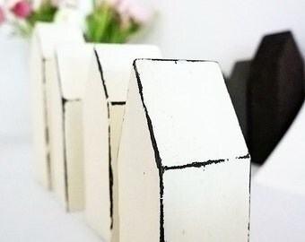Set of 4 wooden miniature house - home decoration