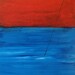 original abstract painting of fishing line in the water, 5X7