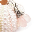 Pastel pink earrings , drop earrings ,birthstone jewelry , everyday earrings , romantic jewelry