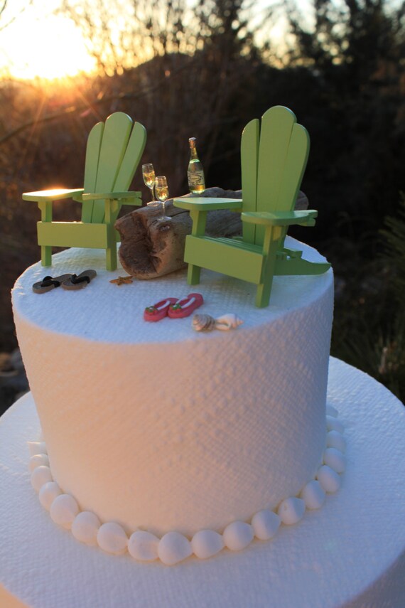 Beach Theme Wedding Cake Topper Adirondack Chairs Jimmy