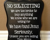 No Soliciting Sign by CreativeCaterpillar on Etsy