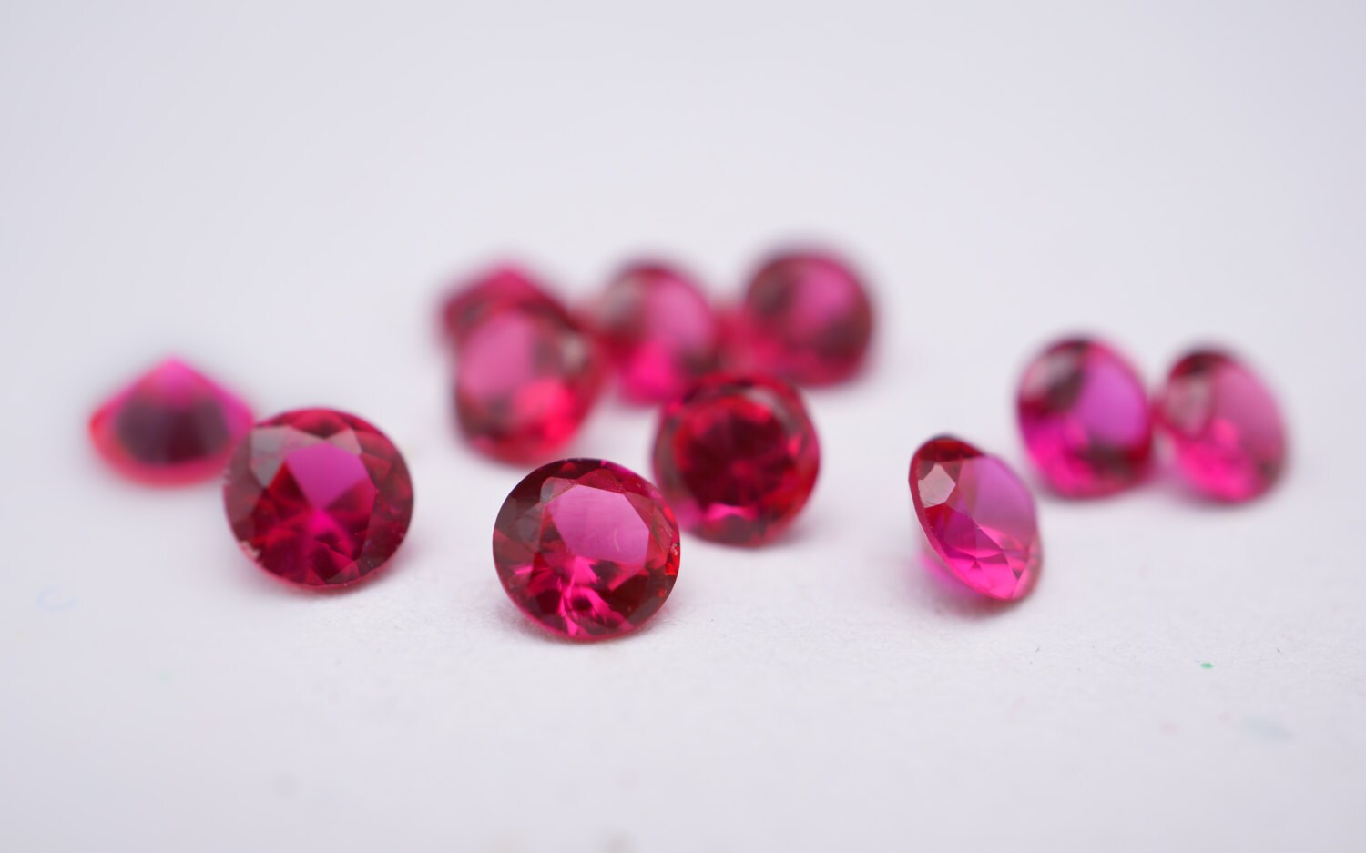 5mm Pink Ruby Gemstones Aaa Magenta Pink Loose Gems Dark Pink