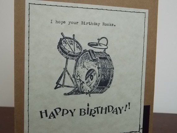 Items similar to Funny Birthday Card - Drum Set Birthday Card on Etsy